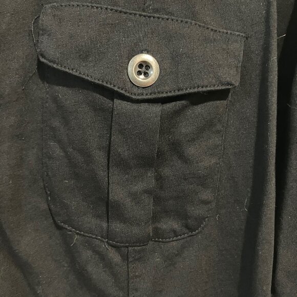 Style & Co. Black Button-Front Cotton Blouse (Size M) - Picture 8 of 11